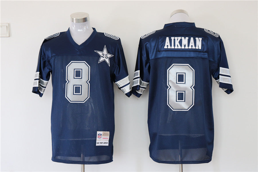 Men's Dallas Cowboys Troy Aikman  Navy Legacy Replica Jersey1