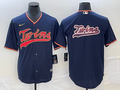 Men's Minnesota Twins Navy Replica Player Logo Jersey1
