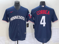 Men's Minnesota Twins Carlos Correa #4 Navy Alternate Replica Player Jersey1