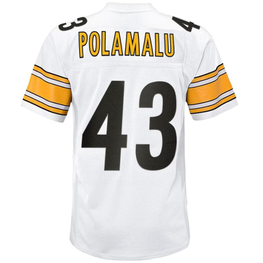 P.Steelers #43 Troy Polamalu  White 2005 Retired Player Legacy Football Jerseys
