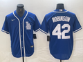 Men's Los Angeles Dodgers Jackie Robinson #42 Blue Limited Player Jersey1