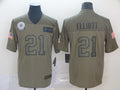 Men's Dallas Cowboys Ezekiel Elliott #21 Brown Game Jersey1