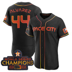 #44 Yordan Alvarez Houston Astros 2023 SPACE CITY CHAMPIONS FLEX JERSEY ¨C black ALL STITCHEDBaseball Jerseys