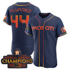 #44 Yordan Alvarez Houston Astros 2023 SPACE CITY CHAMPIONS FLEX JERSEY ¨C blue ALL STITCHEDBaseball Jerseys