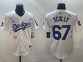 Men's Los Angeles Dodgers Vince Scully #67 White Player Jersey1
