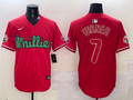 Men's Philadelphia Phillies Trea Turner #7 Red Player Jersey1
