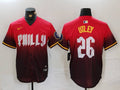 Men's Philadelphia Phillies Chase Utley #26 Red 2024 City Connect Replica Player Jersey1