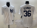 Men's New York Yankees Clarke Schmidt #36 White Home Replica Player Jersey1
