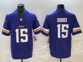 Men's Minnesota Vikings Joshua Dobbs #15 Purple Game Jersey1