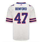 B.Bills #47 Christian Benford Player White Game Jersey -Stitched American Football Jerseys