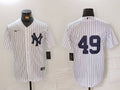 Men's New York Yankees Ron Guidry #49 White Limited Player Jersey1
