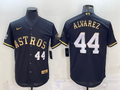 Men's Houston Astros Yordan Alvarez #44 Black Replica Team Jersey1