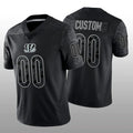 Custom1 Cincinnati Bengals Stitched Black RFLCTV Limited Jersey1 American Football Jerseys