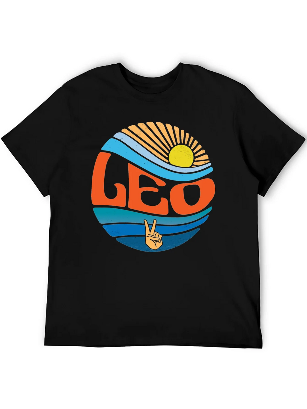 Leo Zodiac Sign Graphic T-Shirt - Groovy Design