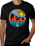 Leo Zodiac Sign Graphic T-Shirt - Groovy Design