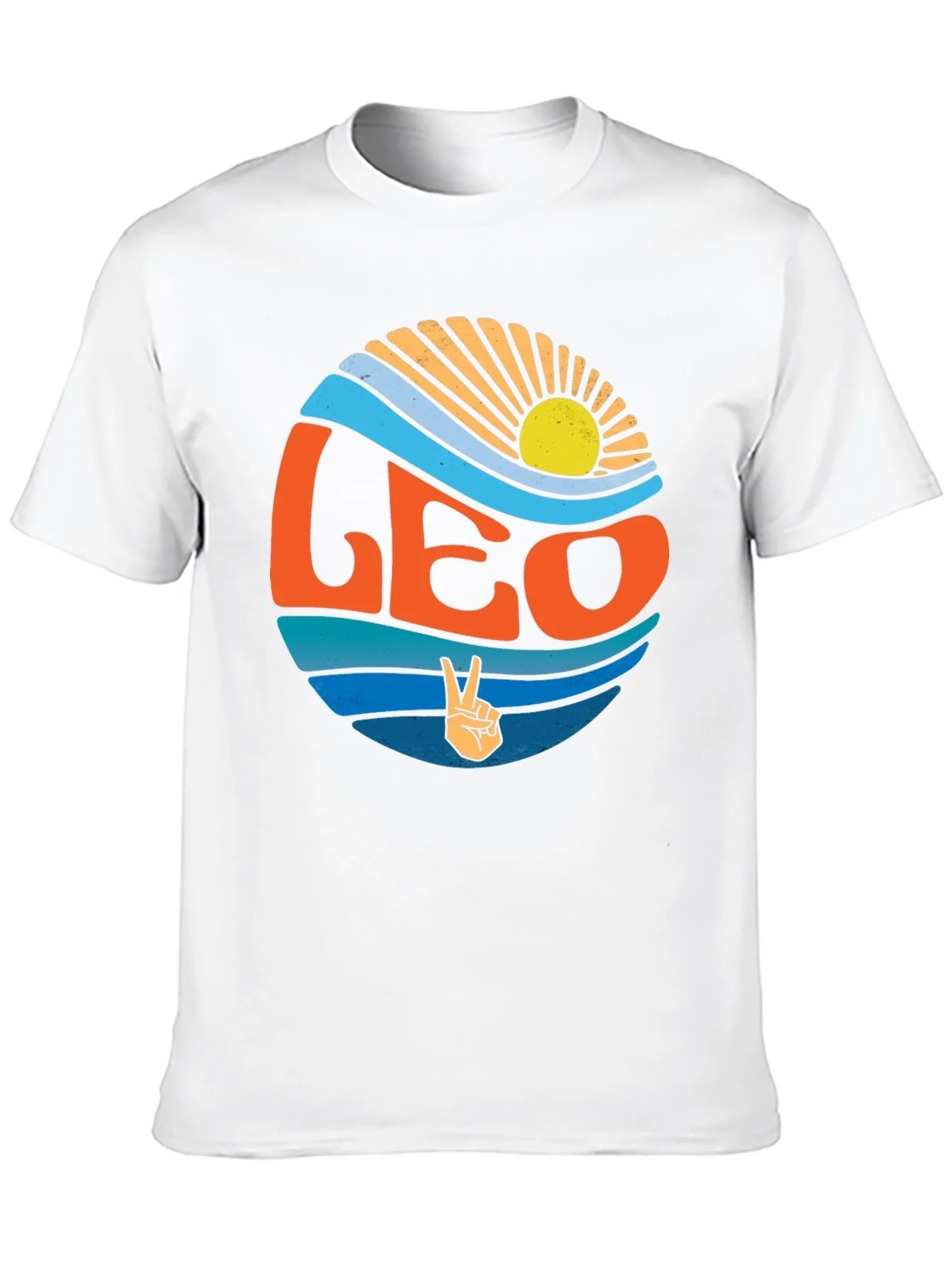 Leo Zodiac Sign Graphic T-Shirt - Groovy Design