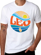 Leo Zodiac Sign Graphic T-Shirt - Groovy Design