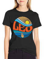 Leo Zodiac Sign Graphic T-Shirt - Groovy Design
