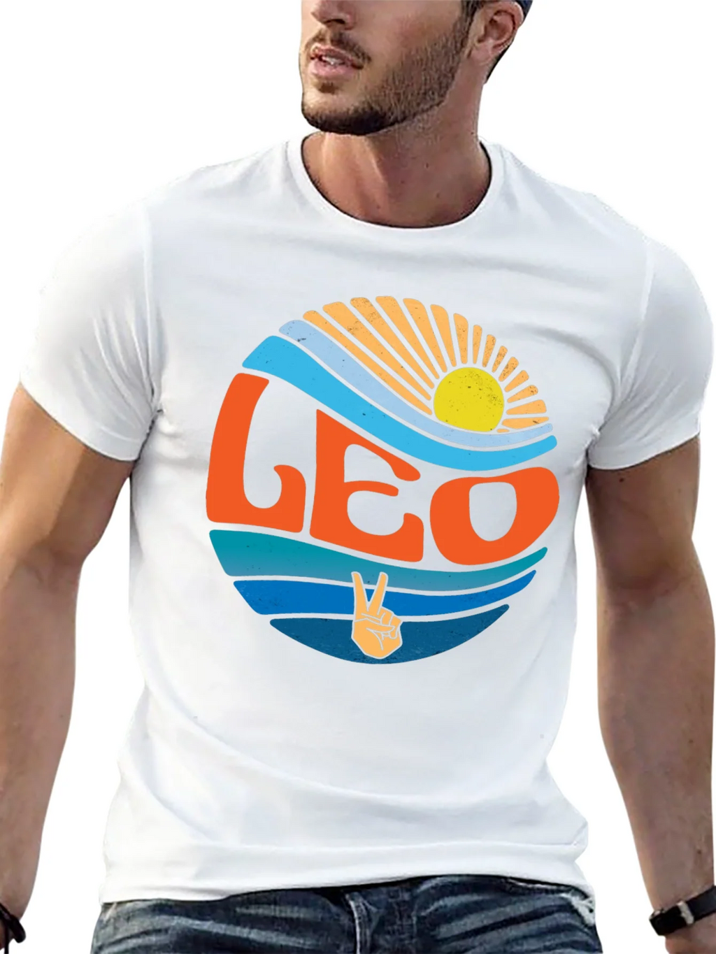 Leo Zodiac Sign Graphic T-Shirt - Groovy Design