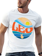 Leo Zodiac Sign Graphic T-Shirt - Groovy Design