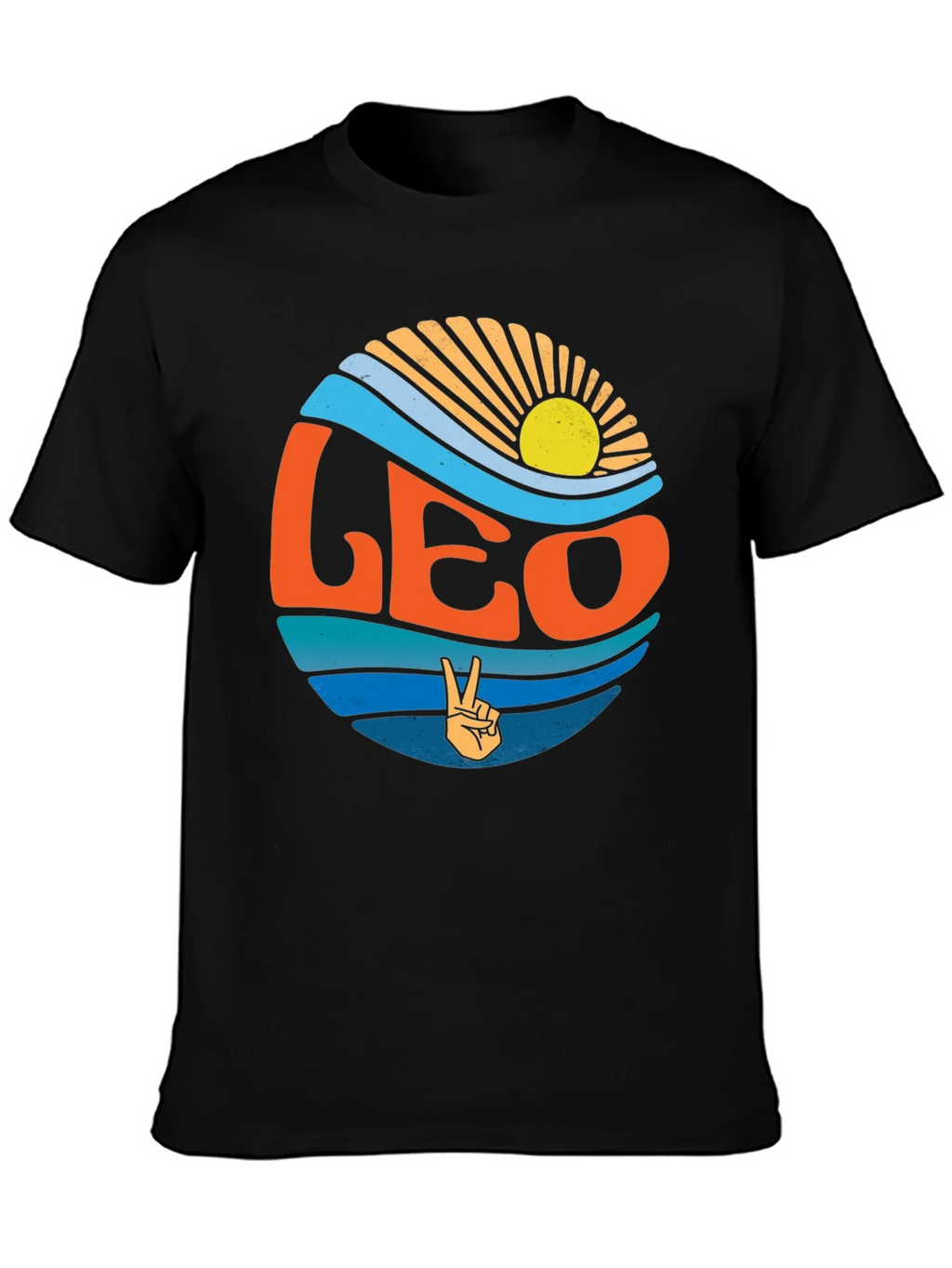 Leo Zodiac Sign Graphic T-Shirt - Groovy Design