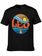Leo Zodiac Sign Graphic T-Shirt - Groovy Design