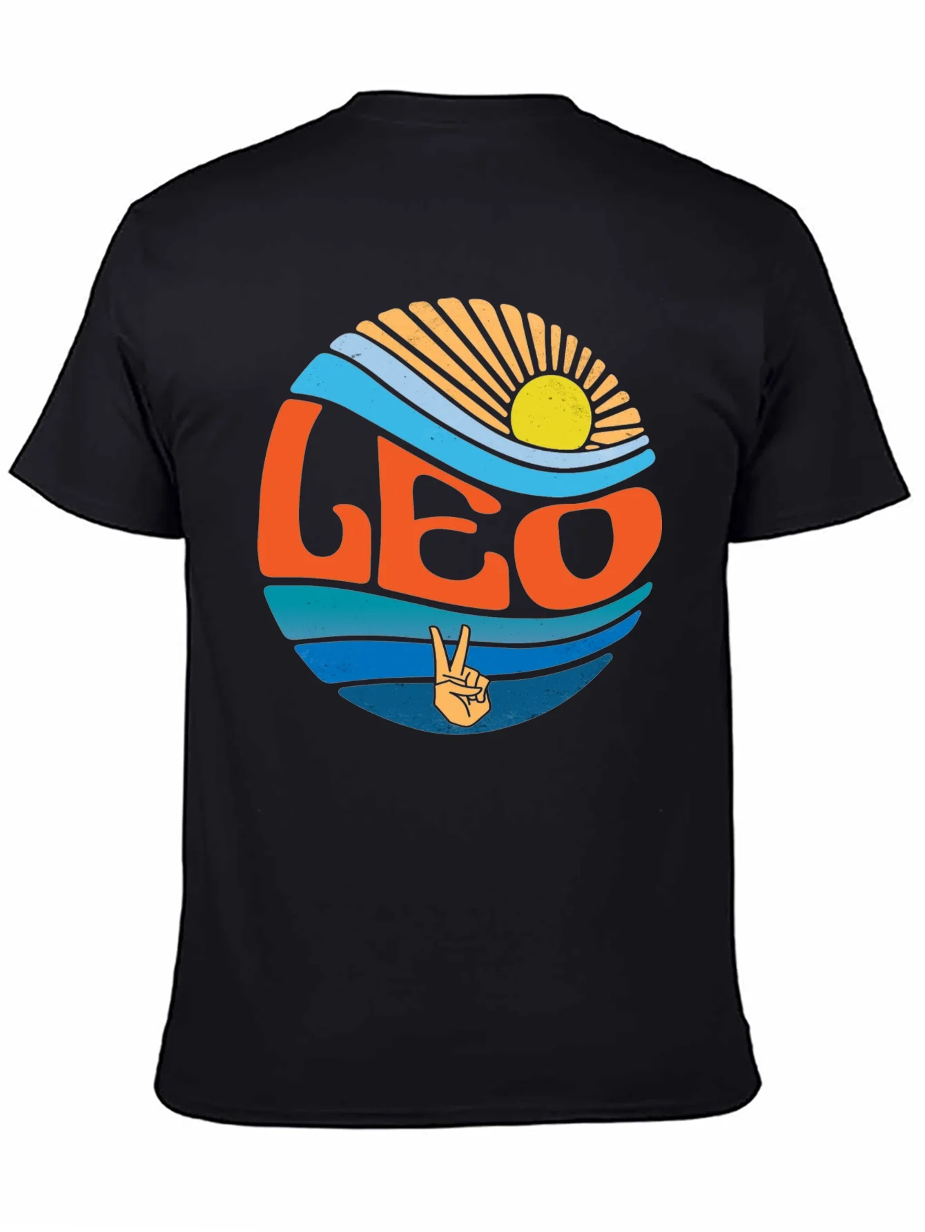 Leo Zodiac Sign Graphic T-Shirt - Groovy Design