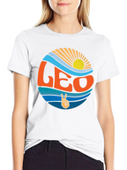 Leo Zodiac Sign Graphic T-Shirt - Groovy Design