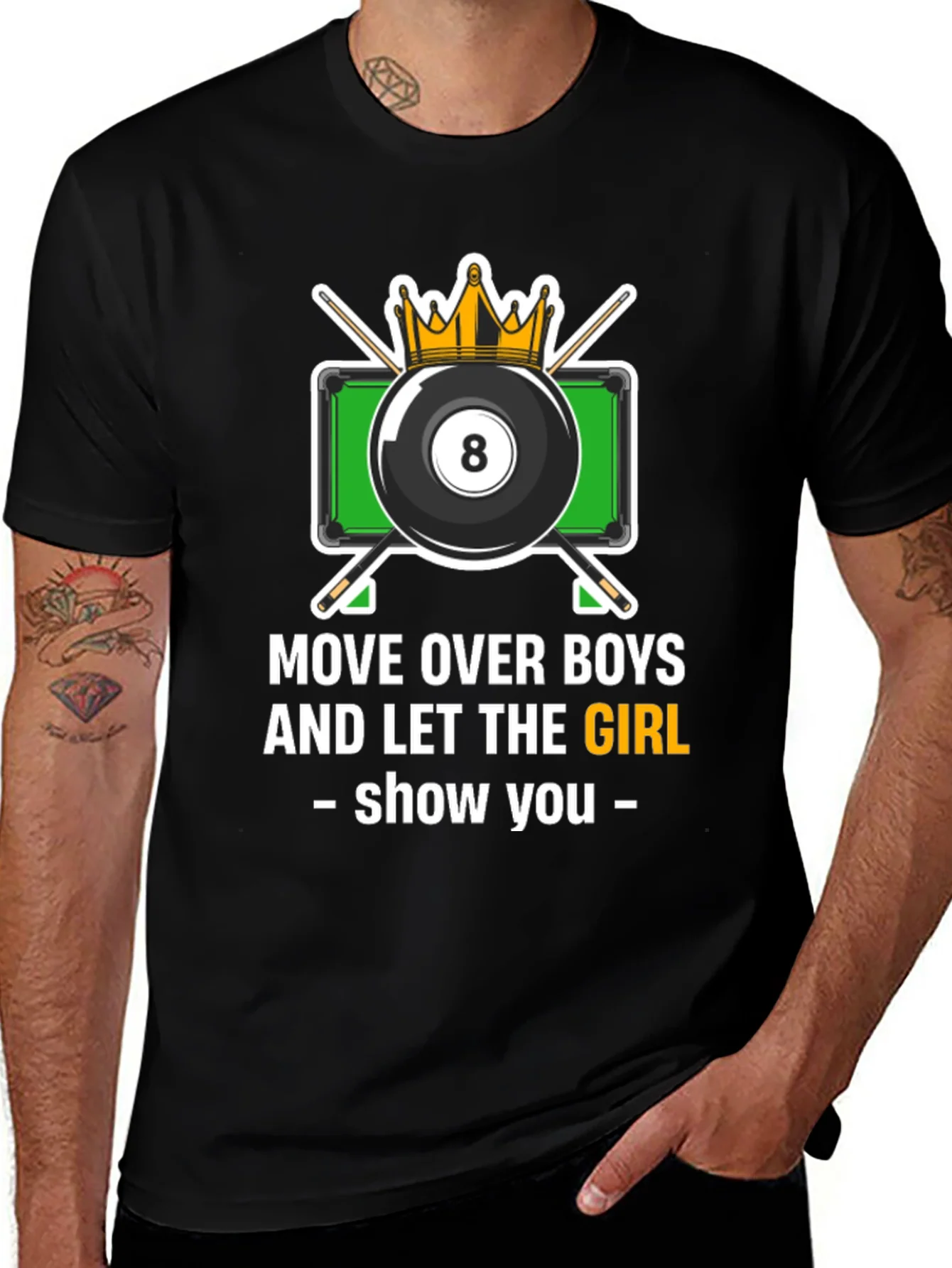 Billiards Girl T-Shirt - Move Over Boys
