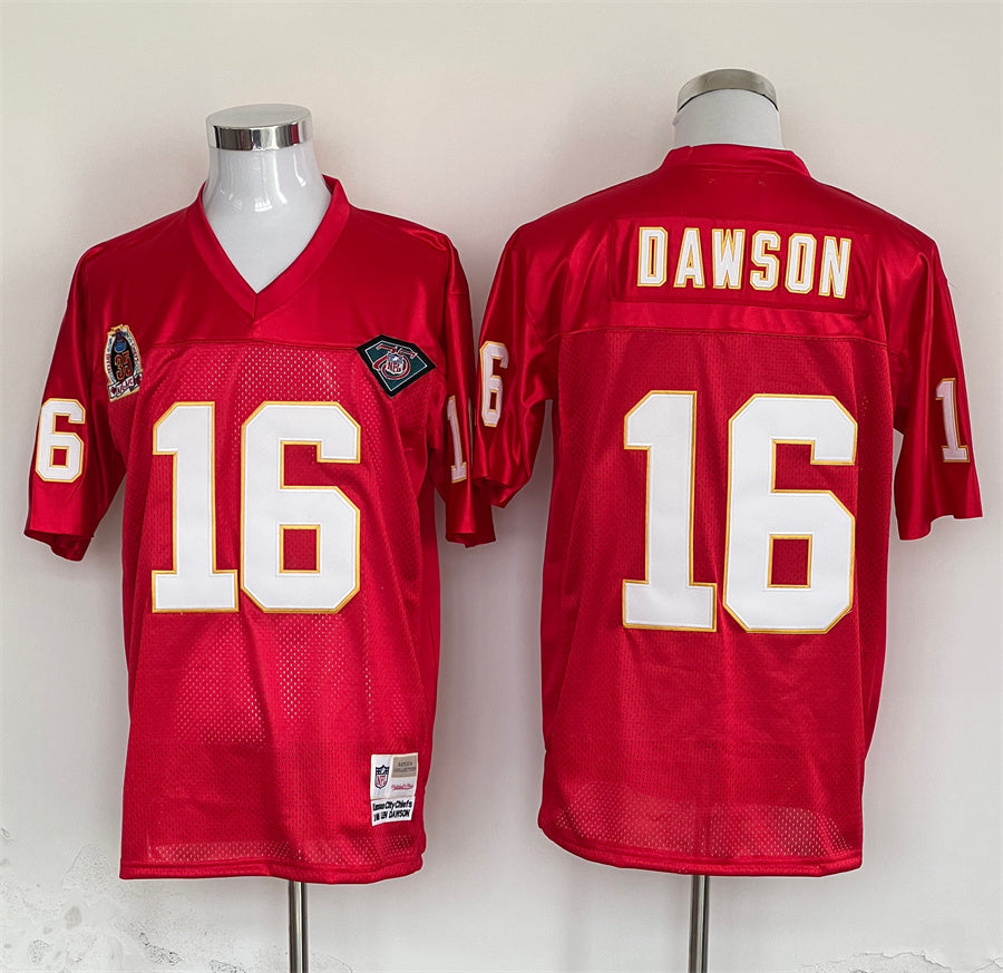 Men's Kansas City Chiefs Len Dawson  Red Legacy Replica Jersey1