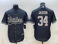 Men's Las Vegas Raiders Bo Jackson #34 Black Team Game Jersey1 Joint Edition