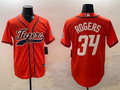 Men's Detroit Tigers Jake Rogers #34 Orange Replica Player Jersey1