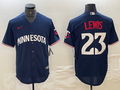 Men's Minnesota Twins Royce Lewis #23 Navy Alternate Replica Player Jersey1