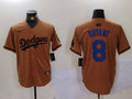 Men's Los Angeles Dodgers Kobe Bryant #8 Brown Replica Player Jersey1