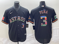 Men's Houston Astros Jeremy Pena #3 Black Replica Baseball Jersey1