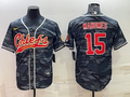 Men's Kansas City Chiefs Patrick Mahomes #15 Grey Camouflage Game Jersey1 Joint Edition