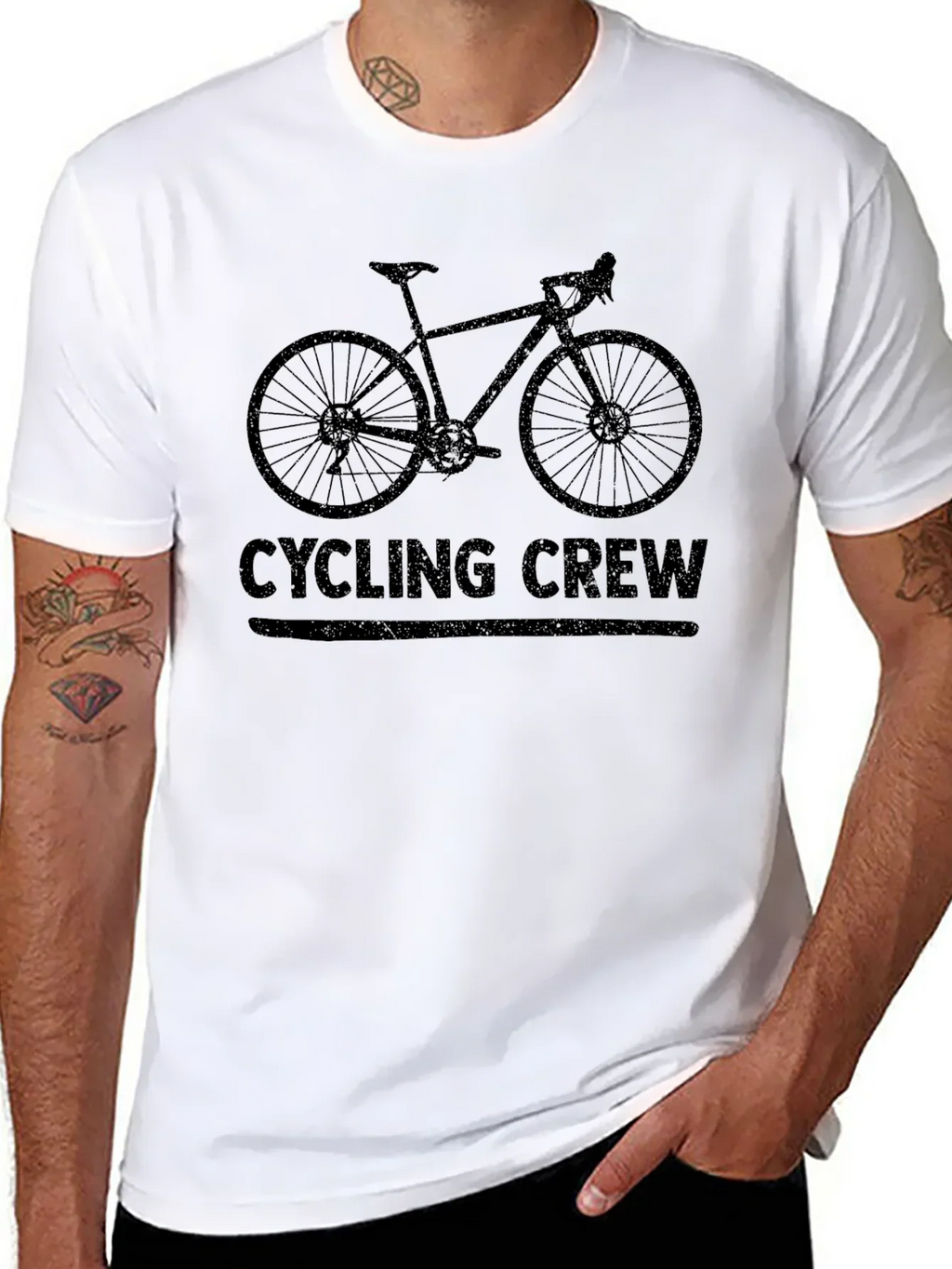Cycling Crew Black Graphic Tee Shirt