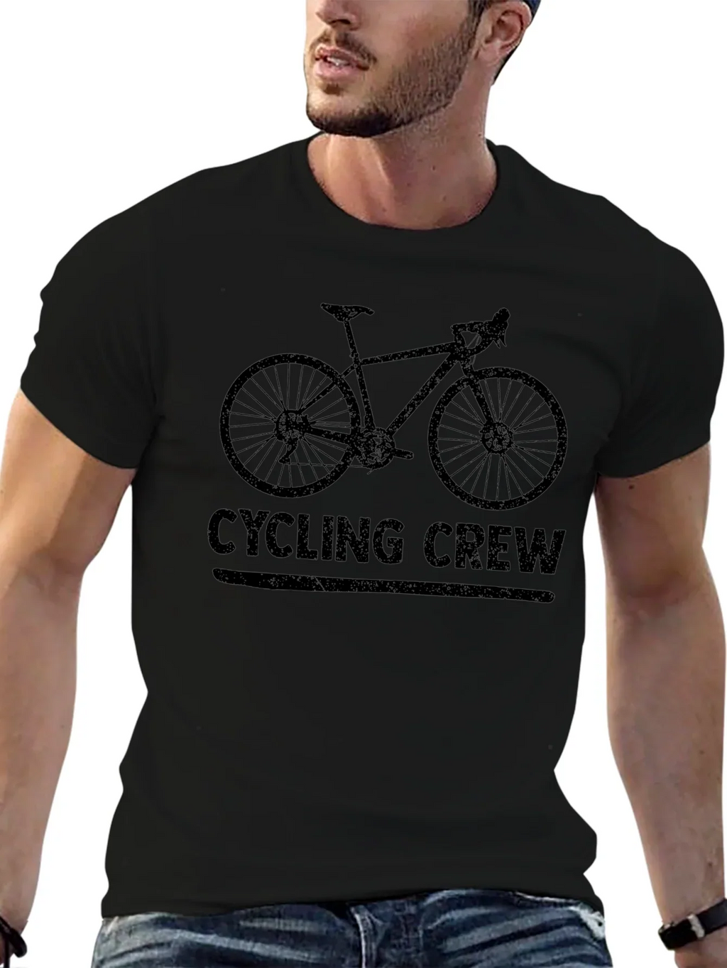Cycling Crew Black Graphic Tee Shirt