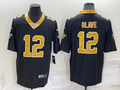 Men's New Orleans Saints Chris Olave #12 Black Game Jersey1