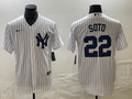 Men's New York Yankees Juan Soto #22 White Home Replica Player Jersey1