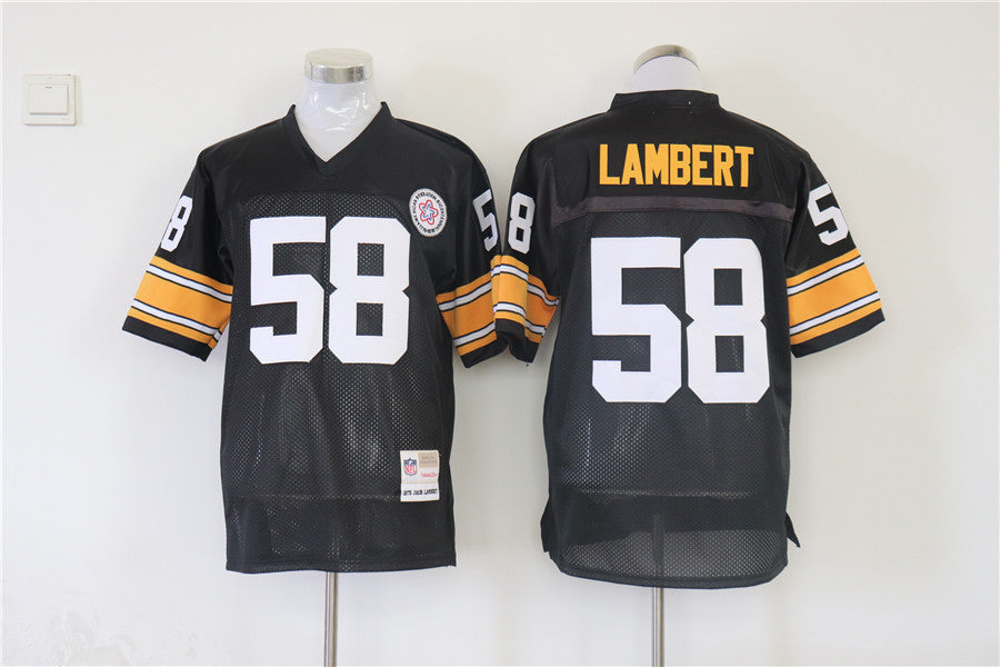 Men's Pittsburgh Steelers Jack Lambert  Black Legacy Replica Jersey1