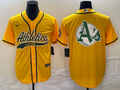 Men's Oakland Athletics Gold Replica Team Jersey1 Joint Edition