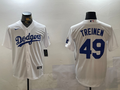 Men's Los Angeles Dodgers Blake Treinen #49 White Home Replica Player Jersey1