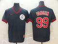 Men's Cleveland Guardians Rick Vaughn #99 Navy Replica Team Jersey1