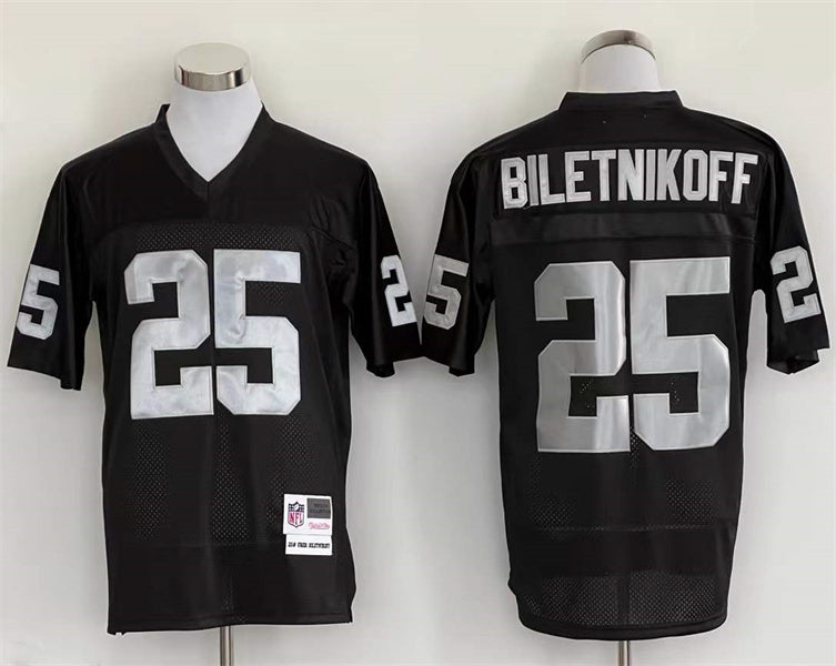 Men's Oakland Raiders Fred Biletnikoff  Black Legacy Replica Jersey1
