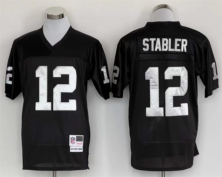 Men's Oakland Raiders Ken Stabler  Black Legacy Replica Jersey1
