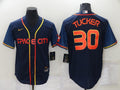 Men's Houston Astros Kyle Tucker #30 Navy Space City Jersey1