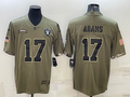 Men's Las Vegas Raiders Davante Adams #17 Olive 2022 Salute To Service Limited Jersey1