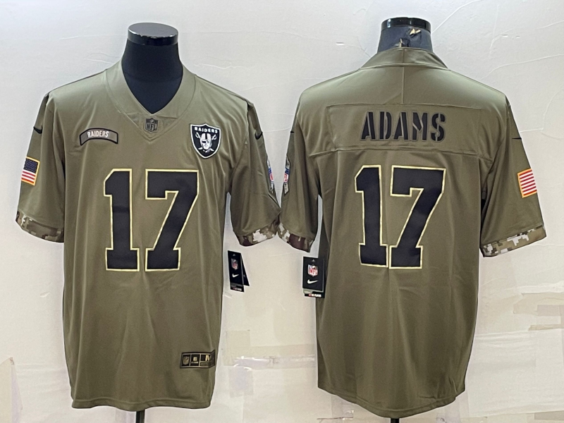 Men's Las Vegas Raiders Davante Adams #17 Olive 2022 Salute To Service Limited Jersey1