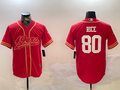 Men's San Francisco 49ers Jerry Rice #80 Scarlet Team Game Jersey1